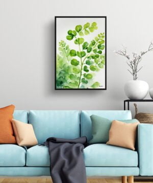Northern Five-fingered Fern Watercolour Botanical Art Print - Adiantum Pedatum Framed Plant Wall Art 15 Northern Five-fingered Fern Watercolour Botanical Art Print - Adiantum Pedatum Framed Plant Wall Art - Image 2