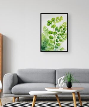 Northern Five-fingered Fern Watercolour Botanical Art Print - Adiantum Pedatum Framed Plant Wall Art 16 Northern Five-fingered Fern Watercolour Botanical Art Print - Adiantum Pedatum Framed Plant Wall Art - Image 3