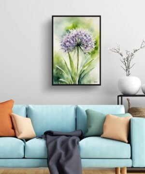 Ornamental onion (Allium Nigrum) Watercolour Botanical Art Print - Crow Wild Garlic Framed Plant Wall Art 15 Ornamental onion (Allium Nigrum) Watercolour Botanical Art Print - Crow Wild Garlic Framed Plant Wall Art - Image 2