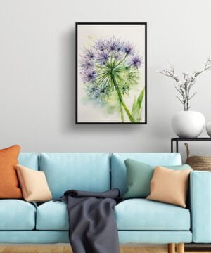 Ornamental onion (Allium Nigrum) Watercolour Botanical Art Print - Crow Wild Garlic Minimalist Framed Plant Wall Art 15 Ornamental onion (Allium Nigrum) Watercolour Botanical Art Print - Crow Wild Garlic Minimalist Framed Plant Wall Art - Image 2