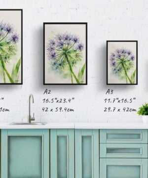 Ornamental onion (Allium Nigrum) Watercolour Botanical Art Print - Crow Wild Garlic Minimalist Framed Plant Wall Art 17 Ornamental onion (Allium Nigrum) Watercolour Botanical Art Print - Crow Wild Garlic Minimalist Framed Plant Wall Art - Image 4