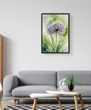 Ornamental onion (Allium Nigrum) Watercolour Botanical Art Print - Crow Wild Garlic Framed Plant Wall Art 16 Ornamental onion (Allium Nigrum) Watercolour Botanical Art Print - Crow Wild Garlic Framed Plant Wall Art - Image 3