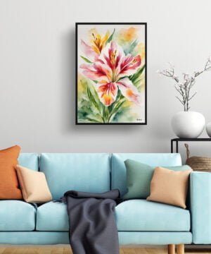 Peruvian Lily of the Incas Watercolour Botanical Art Print - Alstroemeria Framed Plant Wall Art 15 Peruvian Lily of the Incas Watercolour Botanical Art Print - Alstroemeria Framed Plant Wall Art - Image 2