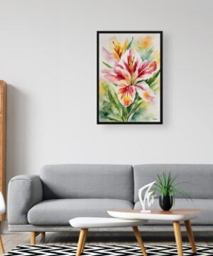 Peruvian Lily of the Incas Watercolour Botanical Art Print - Alstroemeria Framed Plant Wall Art 16 Peruvian Lily of the Incas Watercolour Botanical Art Print - Alstroemeria Framed Plant Wall Art - Image 3