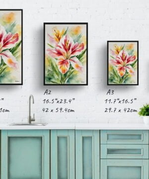 Peruvian Lily of the Incas Watercolour Botanical Art Print - Alstroemeria Framed Plant Wall Art 17 Peruvian Lily of the Incas Watercolour Botanical Art Print - Alstroemeria Framed Plant Wall Art - Image 4
