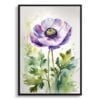Windflower (Anemone) Watercolour Botanical Art Print - Thimbleweed Framed Plant Wall Art 2 watercolour botanical print flowers anemone front view