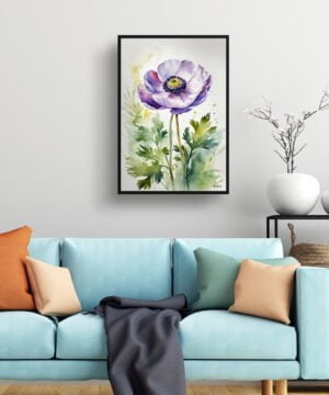 Windflower (Anemone) Watercolour Botanical Art Print - Thimbleweed Framed Plant Wall Art 15 Windflower (Anemone) Watercolour Botanical Art Print - Thimbleweed Framed Plant Wall Art - Image 2