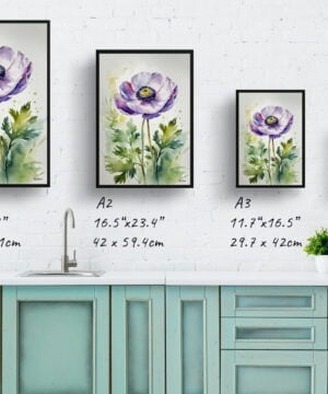 Windflower (Anemone) Watercolour Botanical Art Print - Thimbleweed Framed Plant Wall Art 17 Windflower (Anemone) Watercolour Botanical Art Print - Thimbleweed Framed Plant Wall Art - Image 4