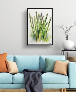 Asparagus Officinalis (Gijnlim) Watercolour Botanical Art Print - Framed Plant Wall Art 15 Asparagus Officinalis (Gijnlim) Watercolour Botanical Art Print - Framed Plant Wall Art - Image 2