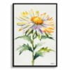 Michaelmas Daisy (Aster) Watercolour Botanical Art Print - Minimalist Framed Plant Wall Art 1 watercolour botanical print flowers aster minimalist front view