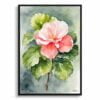 Begonia Watercolour Botanical Art Print - Wax semperflorens Framed Plant Wall Art 2 watercolour botanical print flowers begonia front view