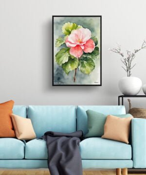 Begonia Watercolour Botanical Art Print - Wax semperflorens Framed Plant Wall Art 15 Begonia Watercolour Botanical Art Print - Wax semperflorens Framed Plant Wall Art - Image 2