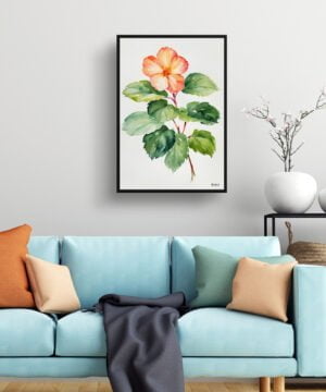 Begonia Watercolour Botanical Art Print - Wax semperflorens Minimalist Framed Plant Wall Art 15 Begonia Watercolour Botanical Art Print - Wax semperflorens Minimalist Framed Plant Wall Art - Image 2
