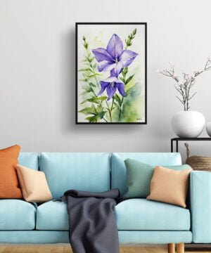 Bellflower (Campanula) Watercolour Botanical Art Print - Canterbury-bells Framed Plant Wall Art 15 Bellflower (Campanula) Watercolour Botanical Art Print - Canterbury-bells Framed Plant Wall Art - Image 2