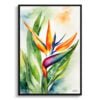 Bird of Paradise (Strelitzia Reginae) Watercolour Botanical Art Print - Crane Flower Framed Plant Wall Art 1 watercolour botanical print flowers bird of paradise front view