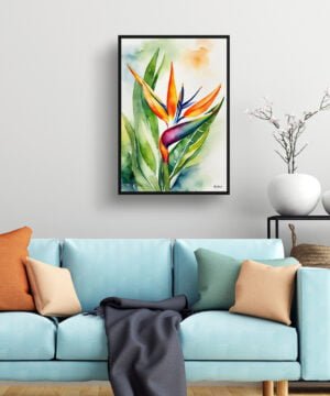 Bird of Paradise (Strelitzia Reginae) Watercolour Botanical Art Print - Crane Flower Framed Plant Wall Art 15 Bird of Paradise (Strelitzia Reginae) Watercolour Botanical Art Print - Crane Flower Framed Plant Wall Art - Image 2