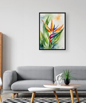 Bird of Paradise (Strelitzia Reginae) Watercolour Botanical Art Print - Crane Flower Framed Plant Wall Art 16 Bird of Paradise (Strelitzia Reginae) Watercolour Botanical Art Print - Crane Flower Framed Plant Wall Art - Image 3