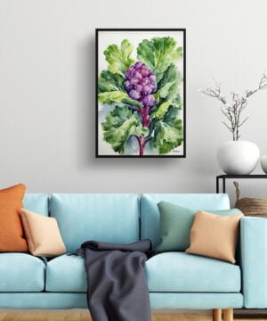 Brussels sprouts Watercolour Botanical Art Print - Brassica Oleracea Framed Plant Wall Art 15 Brussels sprouts Watercolour Botanical Art Print - Brassica Oleracea Framed Plant Wall Art - Image 2