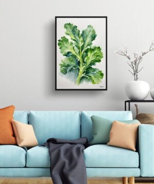 Brussels sprouts Watercolour Botanical Art Print - Brassica Oleracea Minimalist Framed Plant Wall Art 15 Brussels sprouts Watercolour Botanical Art Print - Brassica Oleracea Minimalist Framed Plant Wall Art - Image 2