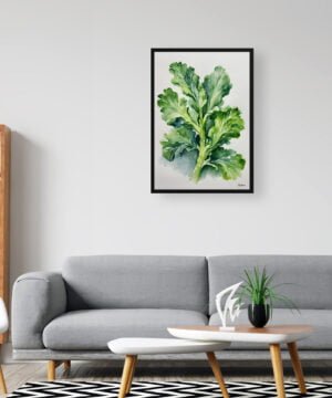 Brussels sprouts Watercolour Botanical Art Print - Brassica Oleracea Minimalist Framed Plant Wall Art 16 Brussels sprouts Watercolour Botanical Art Print - Brassica Oleracea Minimalist Framed Plant Wall Art - Image 3