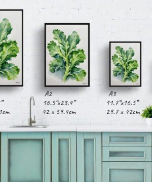 Brussels sprouts Watercolour Botanical Art Print - Brassica Oleracea Minimalist Framed Plant Wall Art 17 Brussels sprouts Watercolour Botanical Art Print - Brassica Oleracea Minimalist Framed Plant Wall Art - Image 4