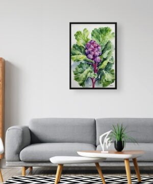 Brussels sprouts Watercolour Botanical Art Print - Brassica Oleracea Framed Plant Wall Art 16 Brussels sprouts Watercolour Botanical Art Print - Brassica Oleracea Framed Plant Wall Art - Image 3