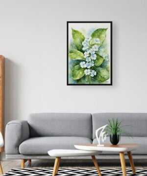 Siberian bugloss (Brunnera Macrophylla) Watercolour Botanical Art Print - Boraginaceae Framed Plant Wall Art 16 Siberian bugloss (Brunnera Macrophylla) Watercolour Botanical Art Print - Boraginaceae Framed Plant Wall Art - Image 3