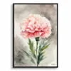 Pink Carnation Watercolour Botanical Art Print - Dianthus Gillyflower Framed Plant Wall Art 2 watercolour botanical print flowers carnation front view