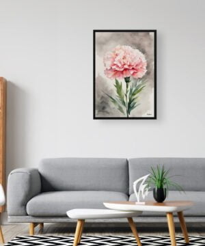 Pink Carnation Watercolour Botanical Art Print - Dianthus Gillyflower Framed Plant Wall Art 16 Pink Carnation Watercolour Botanical Art Print - Dianthus Gillyflower Framed Plant Wall Art - Image 3