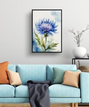Cornflower Watercolour Botanical Art Print - Centaurea cyanus Blue Boy Framed Plant Wall Art 15 Cornflower Watercolour Botanical Art Print - Centaurea cyanus Blue Boy Framed Plant Wall Art - Image 2