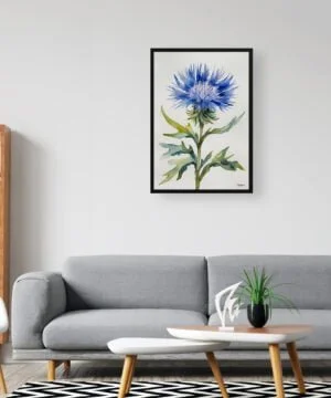 Cornflower Watercolour Botanical Art Print - Centaurea cyanus Blue Boy Minimalist Framed Plant Wall Art 16 Cornflower Watercolour Botanical Art Print - Centaurea cyanus Blue Boy Minimalist Framed Plant Wall Art - Image 3