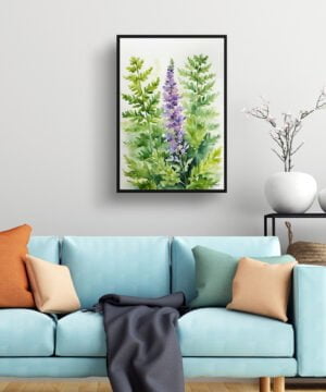 Hairy lip fern (Cheilanthes Lanosa) Watercolour Botanical Art Print - Woolly Fern Framed Plant Wall Art 15 Hairy lip fern (Cheilanthes Lanosa) Watercolour Botanical Art Print - Woolly Fern Framed Plant Wall Art - Image 2