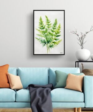 Hairy lip fern (Cheilanthes Lanosa) Watercolour Botanical Art Print - Woolly Fern Minimalist Framed Plant Wall Art 15 Hairy lip fern (Cheilanthes Lanosa) Watercolour Botanical Art Print - Woolly Fern Minimalist Framed Plant Wall Art - Image 2