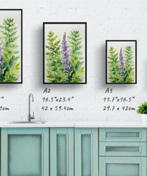 Hairy lip fern (Cheilanthes Lanosa) Watercolour Botanical Art Print - Woolly Fern Framed Plant Wall Art 17 Hairy lip fern (Cheilanthes Lanosa) Watercolour Botanical Art Print - Woolly Fern Framed Plant Wall Art - Image 4