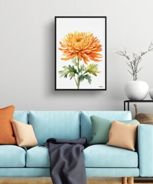 Asteraceae Watercolour Botanical Art Print - Chrysanthemum Minimalist Framed Plant Wall Art 15 Asteraceae Watercolour Botanical Art Print - Chrysanthemum Minimalist Framed Plant Wall Art - Image 2