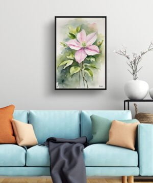 Leather flower (Clematis) Watercolour Botanical Art Print - Mayleen Framed Plant Wall Art 15 Leather flower (Clematis) Watercolour Botanical Art Print - Mayleen Framed Plant Wall Art - Image 2