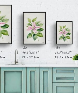 Leather flower (Clematis) Watercolour Botanical Art Print - Mayleen Minimalist Framed Plant Wall Art 17 Leather flower (Clematis) Watercolour Botanical Art Print - Mayleen Minimalist Framed Plant Wall Art - Image 4