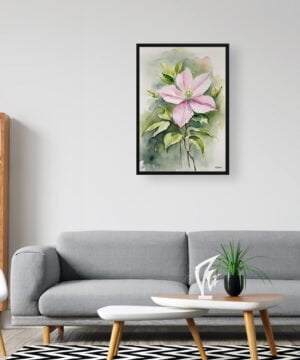 Leather flower (Clematis) Watercolour Botanical Art Print - Mayleen Framed Plant Wall Art 16 Leather flower (Clematis) Watercolour Botanical Art Print - Mayleen Framed Plant Wall Art - Image 3