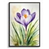 Meadow Saffron Watercolour Botanical Art Print - Crocus Framed Plant Wall Art 1 watercolour botanical print flowers crocus front view