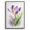 Meadow Saffron Watercolour Botanical Art Print - Crocus Minimalist Framed Plant Wall Art 2 watercolour botanical print flowers crocus minimalist front view