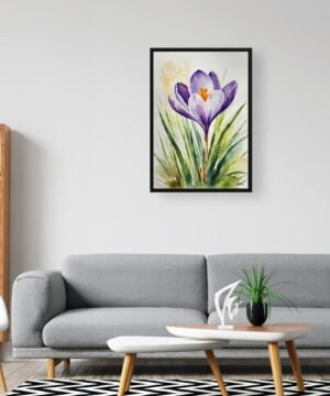Meadow Saffron Watercolour Botanical Art Print - Crocus Framed Plant Wall Art 16 Meadow Saffron Watercolour Botanical Art Print - Crocus Framed Plant Wall Art - Image 3