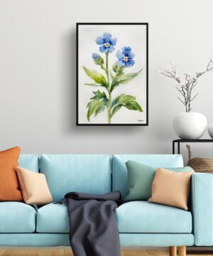 Chinese Forget-me-not Watercolour Botanical Art Print - Cynoglossum Amabile Minimalist Framed Plant Wall Art 15 Chinese Forget-me-not Watercolour Botanical Art Print - Cynoglossum Amabile Minimalist Framed Plant Wall Art - Image 2