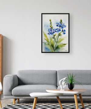 Chinese Forget-me-not Watercolour Botanical Art Print - Cynoglossum Amabile Framed Plant Wall Art 16 Chinese Forget-me-not Watercolour Botanical Art Print - Cynoglossum Amabile Framed Plant Wall Art - Image 3