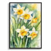 Narcissus Jonquil Watercolour Botanical Art Print - Daffodil Framed Plant Wall Art 1 watercolour botanical print flowers daffodil front view