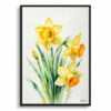 Narcissus Jonquil Watercolour Botanical Art Print - Daffodil Minimalist Framed Plant Wall Art 1 watercolour botanical print flowers daffodil minimalist front view