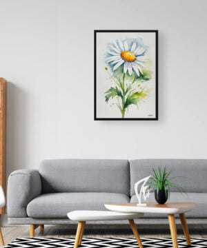 Oxeye Marguerite Watercolour Botanical Art Print - Daisy Minimalist Framed Plant Wall Art 16 Oxeye Marguerite Watercolour Botanical Art Print - Daisy Minimalist Framed Plant Wall Art - Image 3
