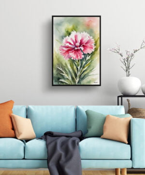 Dianthus Devon Wizard Watercolour Botanical Art Print - Pink Carnation Framed Plant Wall Art 15 Dianthus Devon Wizard Watercolour Botanical Art Print - Pink Carnation Framed Plant Wall Art - Image 2