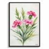 Dianthus Devon Wizard Watercolour Botanical Art Print - Pink Carnation Minimalist Framed Plant Wall Art 2 watercolour botanical print flowers dianthus devon wizard minimalist front view