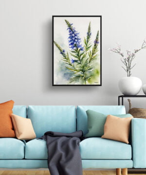 Viper's bugloss Watercolour Botanical Art Print - Echium Vulgare Framed Plant Wall Art 15 Viper's bugloss Watercolour Botanical Art Print - Echium Vulgare Framed Plant Wall Art - Image 2