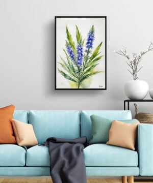 Viper's bugloss Watercolour Botanical Art Print - Echium Vulgare Minimalist Framed Plant Wall Art 15 Viper's bugloss Watercolour Botanical Art Print - Echium Vulgare Minimalist Framed Plant Wall Art - Image 2